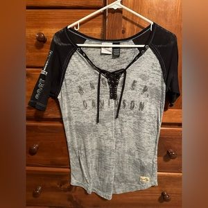 Women’s Harley Davidson v-neck Drawstring T-Shirt